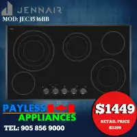 Jenn-Air JEC3536BB 36" Electric Cooktop With 5 Burners Glass Cer