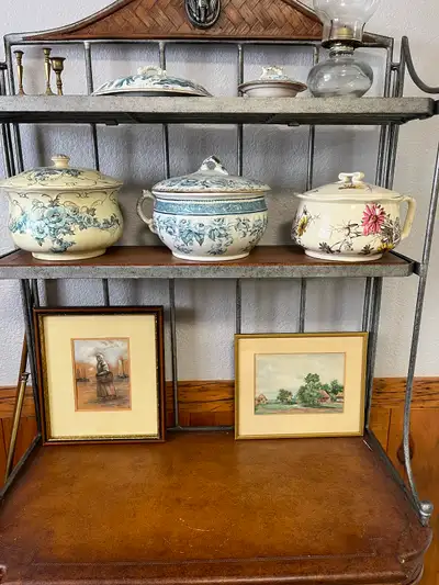 Vintage Metal and Wood Baker's Rack, View more