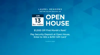 OPEN HOUSE EVENT: Friday, June 13th from 9am - 4:30pm Broadstreet's Laurel Meadows offers 1, 2, and...