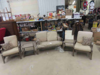 5 pc Patio Set ; Settee 52" wide, 2 Chairs, 2 Stands