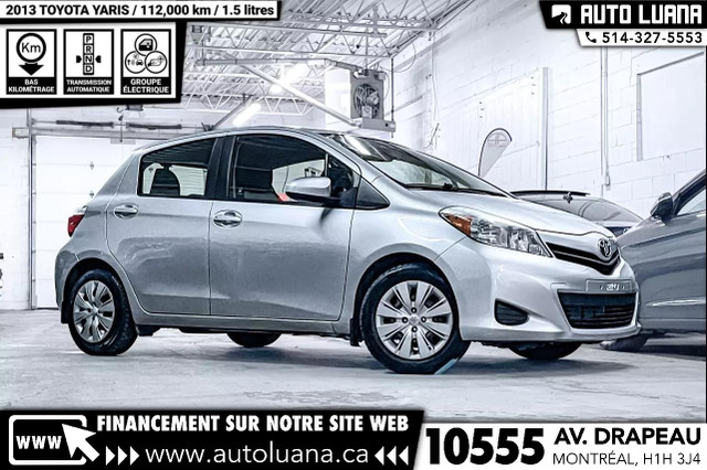 2013 TOYOTA Yaris LE AC/CRUISE/BLUETOOTH/DEMARREUR/112,000km dans Autos et camions  à Ville de Montréal