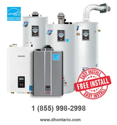 Hot Water Heater Replacement -$0 Down-Best Rates Ontario, View more