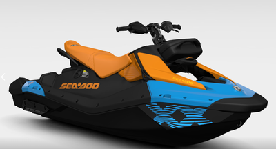 2026 Sea-Doo Spark Trixx for 3 - Gulfstream Blue / Orange Crush The 2026 Sea-Doo Spark Trixx for 3 g...