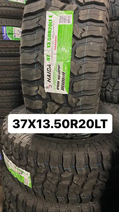 SIZE:LT37X13.50R20 NEW MUD TIRES BRAND:HAIDA INSTALLATION AND BALANCE IS AVAILABLE SAME DAY OUR ADDR...