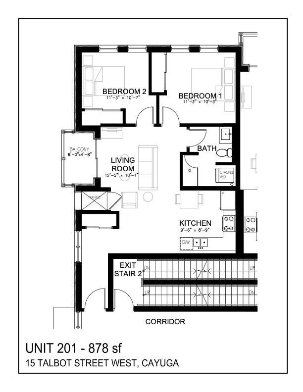 15 Talbot Street W, Unit #201 Cayuga, Ontario in Condos for Sale in Hamilton - Image 2