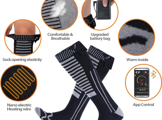 Rechargeable Heated Socks with APP Control, Heated Socks Women B in Other in Gatineau - Image 4