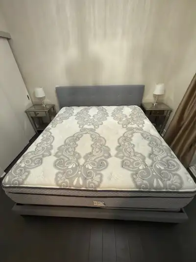 KING SIZE BED & KING SIZE MATTRESS & MATTRESS COVER: $500, View more