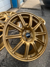 17" Subaru STI BBS Forged Wheels - 5x100 - Gold