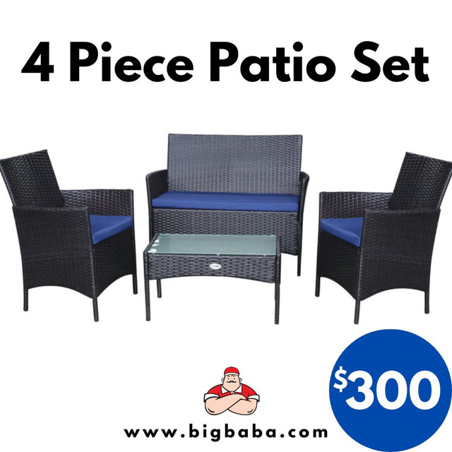 Patio Furniture Outdoor 4 pcs set Balcony Condo Apartment Patio