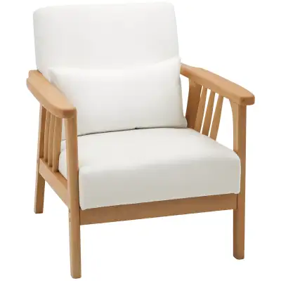 Armchair Upholstered Lounge Chair with Rubber Wood Frame Throw P, View more