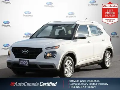 New Price! Odometer is 5716 kilometers below market average! Lunar White 2023 Hyundai Venue Preferre...