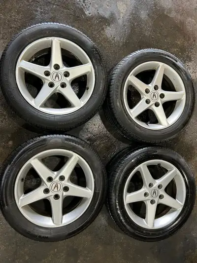 RIMS 16" ALLOY WHEELS OEM ACURA RSX WHEELS OFF OF A 2006 ACURA RSX TIRES 205 55 16 MIRAGE MR-162 TRE...