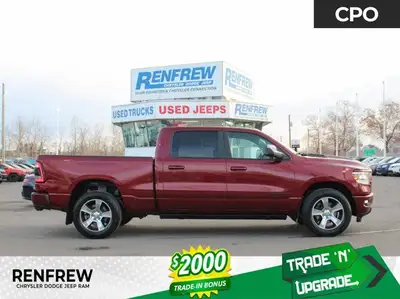 Shop this Used 2019 Ram 1500 Sport featuring a 5.7L HEMI V8, Apple CarPlay/Android Auto, heated/vent...