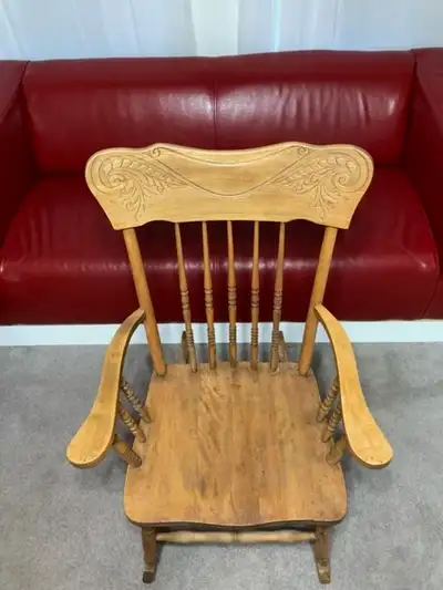 Beautifully Restored Pressed Back Rocking Chair, View more