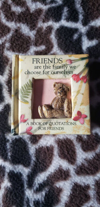 Book, hard cover, Friends Quotes, NEW, 2.75"x2.75" with carved