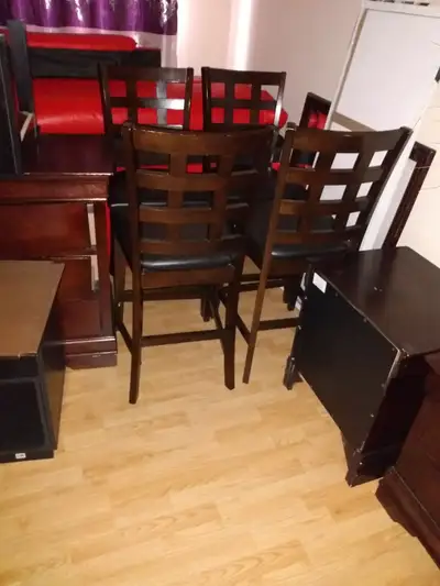 4 Bar height chairs available, in good condition, View more