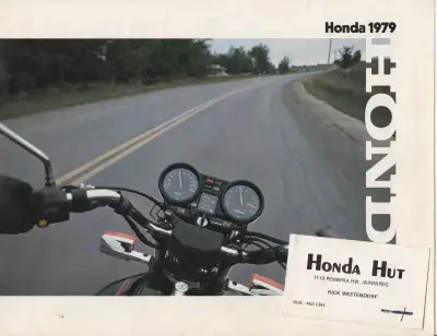 Honda 1979 motorcycles full range brochure with specifications including the 79 Honda CBX.