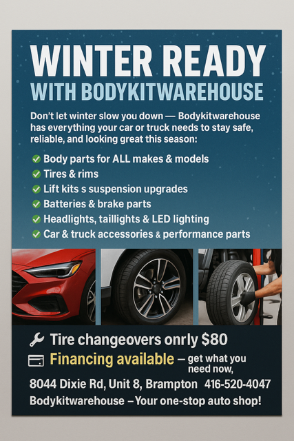 Get Winter Ready!  We sell Tires-Rims-BodyParts-Lights-Batteries in Auto Body Parts in Mississauga / Peel Region - Image 2