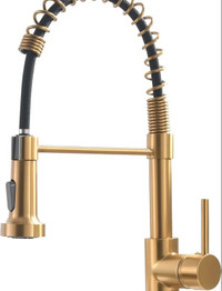Gold Kitchen Faucet - Brushed Gold Kitchen Faucet with Pull Down
