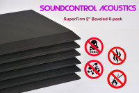 6-PACK PREMIUM ACOUSTIC FOAM BEVELED -ODORLESS AND NO CRUMBLE!