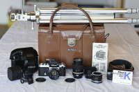 1976 Nikon F2 Photomic w/ 50mm, 135mm, Nikon bag, Star-D tripod
