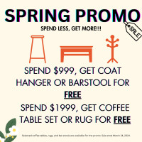 Furniture Spring Promo!!! Shop now!!