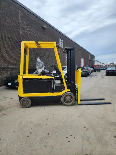 Keywords: used forklift, electric forklift, Hyster forklift, 2-stage mast forklift, 6500 lbs capacit...