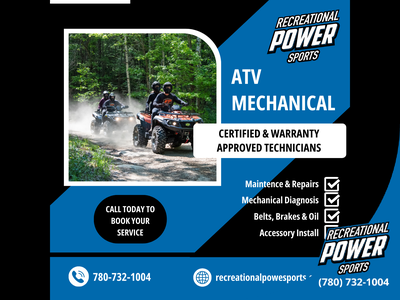 Get your ATV/UTV in top shape for spring adventures with our expert Mechanical Services at Recreatio...
