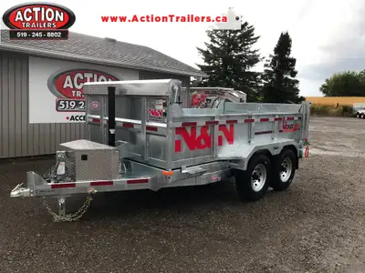 N&N HD SERIES 7'x12' TANDEM AXLE GALVANIZED DUMP TRAILER: 15K WITH TARP ROLLER KIT! Why settle for l...