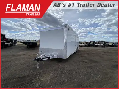 2026 Legend 8.5'x24' Trailmaster Race Series Aluminum Cargo Two-Tone Color: White and Silver Frost A...