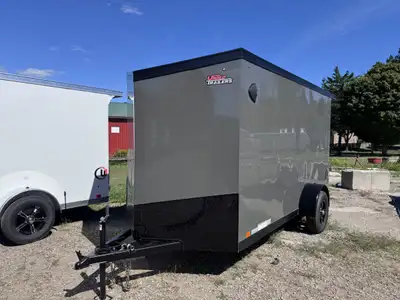 2026 United Cargo Trailer Financing Leasing Available 6 x 12 x 6'6in. V-Nose Side Door Rear Ramp Doo...