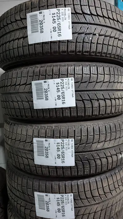 SET OF 4X P225/65R16 225/65/16 MICHELIN X ICE XI3 TAG # 20358 ** Please read details below ** MR. TI...