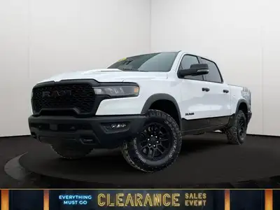 This *2025 Ram 1500 Rebel Crew Cab 4x4* in *Bright White* represents the newest chapter of Ram perfo...