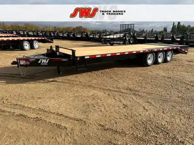 NEW 2026 SWS 26' Deck Over the Wheel Trailer Tri Axle 21' Deck Plus 5' Mega Ramps 3 x 7000 lb EZ Lub...