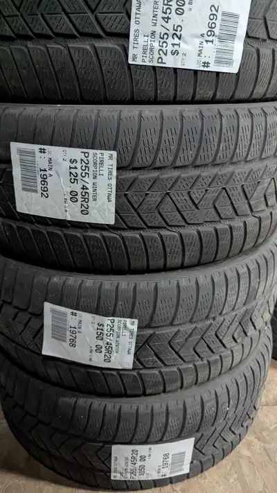 PAIR OF 2X P255/45R20 255/45/20 PIRELLI SCORPION WINTER TAG # 19768 ** Please read details below **...