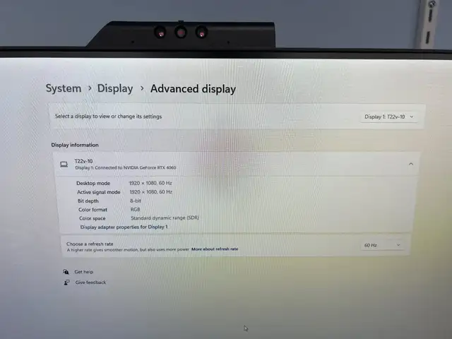 22‘’ FHD 1080p Lenovo monitor with camera HDMI/DP adjustable in Monitors in Regina - Image 4