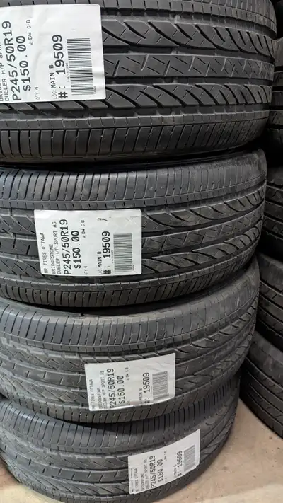 SET OF 4X BRIDGESTONE DUELER H/P SPORT AS TAG # 19509 ALL SEASON Size: 245/50/19 245/50/19 Excellent...