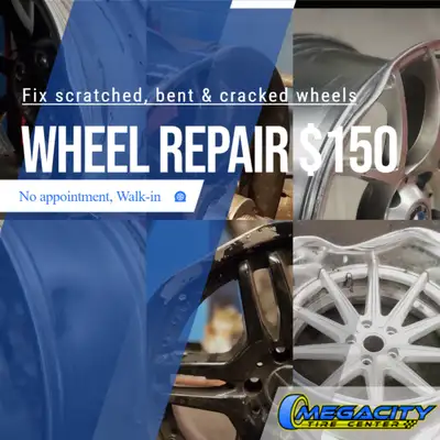 MegaCity Tire Center ALL YOUR WHEEL & TIRE NEEDS UNDER ONE ROOF. TOP OF THE LINE EQUIPMENT AND 11 YE...