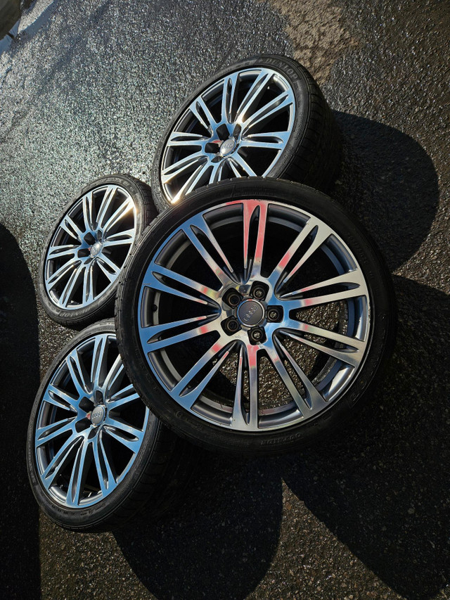 20" Audi A7 S-Line OEM Wheels - 5x112 - Dunlop Summer Tires dans Pneus et jantes  à Ville de Montréal - Image 2