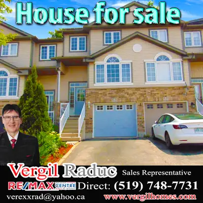 Freehold Townhouse for Sale – 214 Snowdrop Crescent, Kitchener ☀️ Solar Panel System with MicroFIT A...