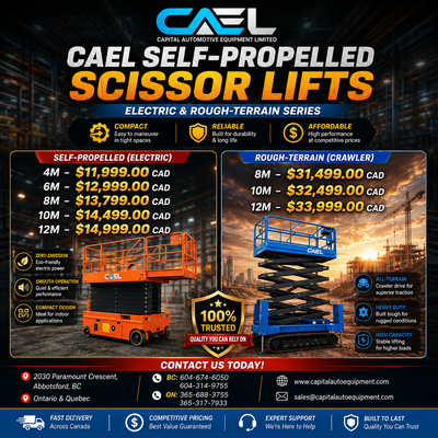 New CAEL Self-Propelled Scissor Lifts certified & Warranty 11,999 CAEL Self-Propelled Scissor Lifts...