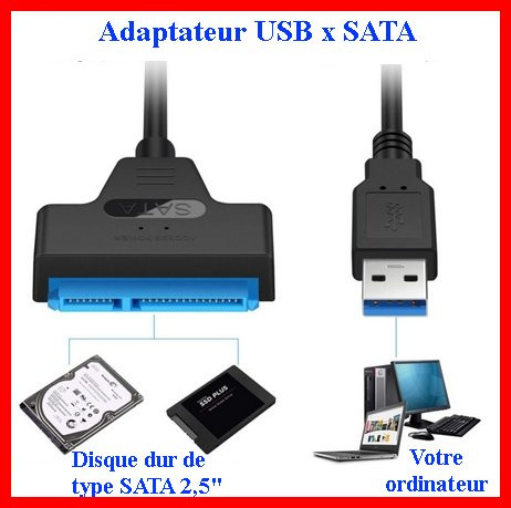 Adaptateur USB x SATA dans Câbles et connecteurs  à Saguenay - Image 4