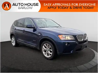 2012 BMW X3 28i AWD WITH 138172KMS. LUXURY, NAVIGATION, CD/RADIO, PANORAMIC SUNROOF, HEATED LEATHER...