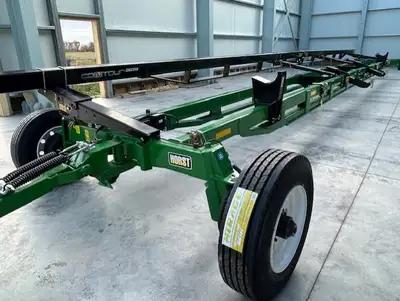 Horst header trailers, for flex or rigid platform headers, and corn heads, with fully adjustable top...