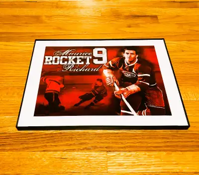 PHOTO 1: (approx. 13” x 10”) ~Glass Framed Maurice Rocket Richard #9 Montreal Canadiens Collectors P...