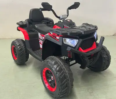 BRAND NEW SHOK RIDE ON ELECTRIC 4X4 - 24V ATV / LEATHER SEATS - REMOTE CONTROL - QUAD GOING OFF THE...