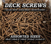Deck Screws - Square Drive, Bugle Head, Brown Ruspert
