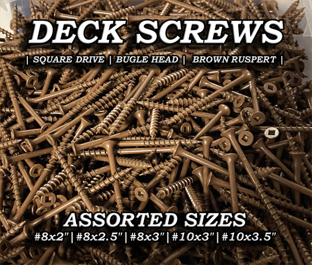 Deck Screws - Square Drive, Bugle Head, Brown Ruspert in Hardware, Nails & Screws in Markham / York Region