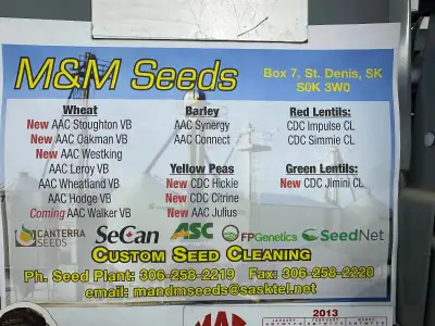 Denis Seed Farm & M & M Seeds has the following seed varieties for the 2026 Crop Year Spring Wheat (...