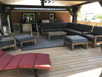 Solid wood sectionals, couches and chairs for outdoor